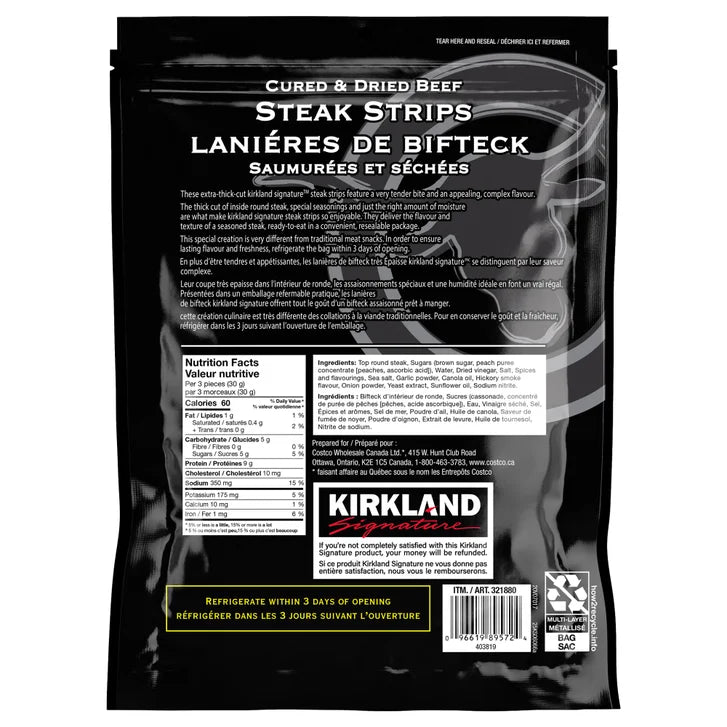 Kirkland Signature Extra Thick Steak Strips, 340 g