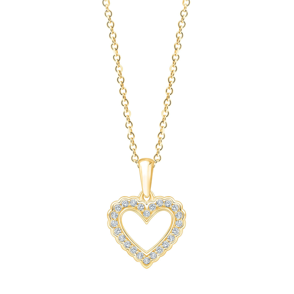 Round Brilliant Diamond Heart Pendant (0.15 ctw)