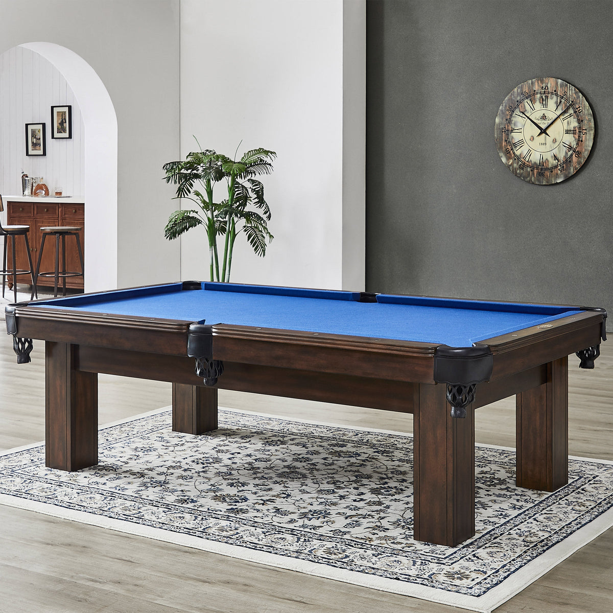Beringer Trident 8-ft. Exotic Solid Wood Slate Billiard Table