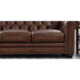 Prospera Home Allington 3-piece Top Grain Leather Chesterfield Living Room Set