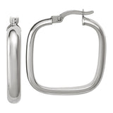 High Polish Square Half Round Hoop Earrings