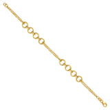 High Polished Multi-Strand Circle Link Bracelet in Yellow Gold