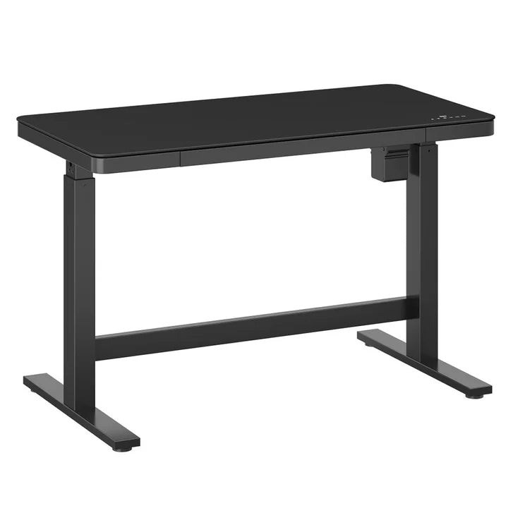 Tresanti Tessa 119.4 cm (47 in.) Adjustable Height Desk with LED Lighting, Black