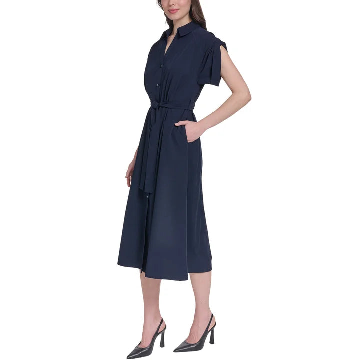 DKNY Women's Belted Shirt Dress