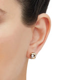 High Polish Love Knot Earrings in Tri-colour Gold