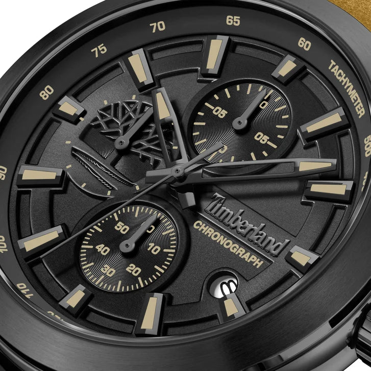 Timberland Black Dial Dual Time Men's Watch
