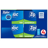 Ziploc Brand Sandwich Bags, 150-count, 4-pack