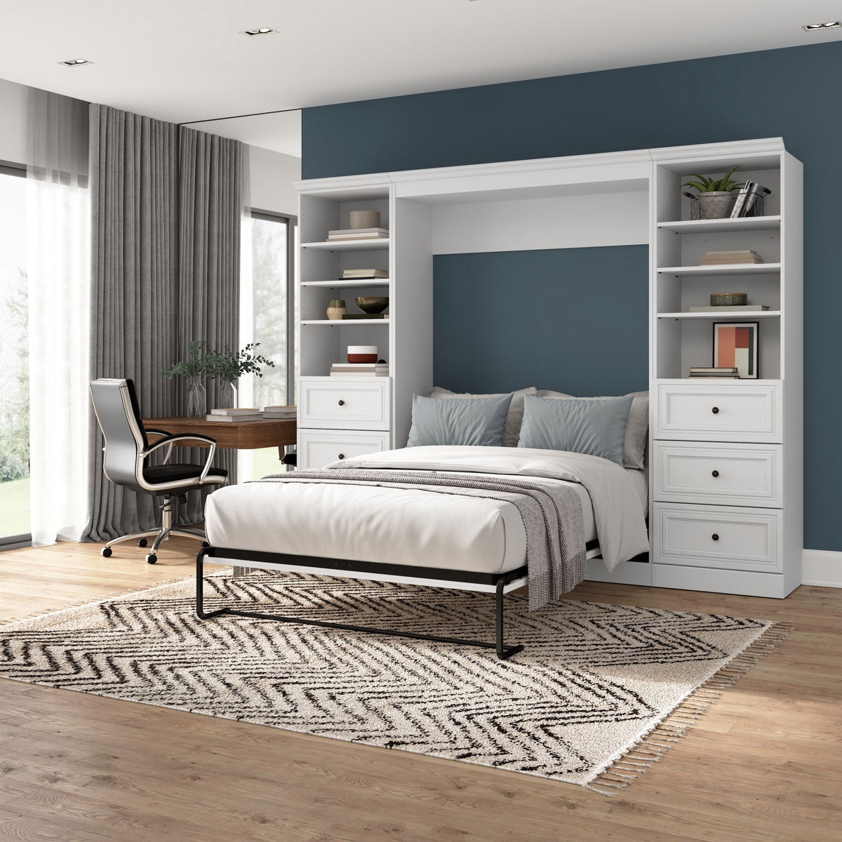Bestar Evolution 3-piece Wall Bed Set, White