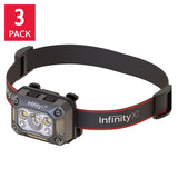 Infinity X1 Rechargeable 1500 Lumen Headlamp, Pack of 3