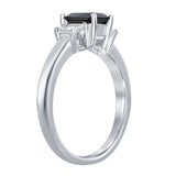 Emerald Cut Sapphire and Diamond Ring (0.43 ctw)