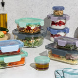 Ello Colour Lock Mixed Glass Food Storage Set, 20-piece