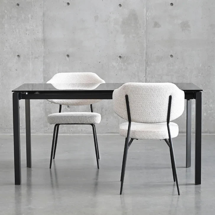 Mobital Host 149.9 cm (59 in.) Extendable Dining Table with Grey Glass Top
