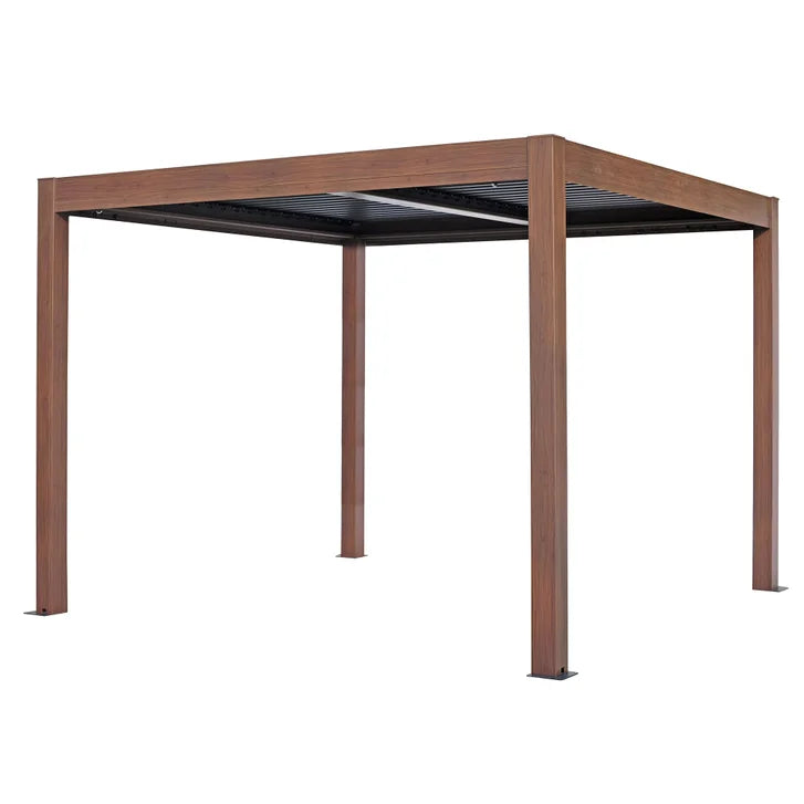 Kaslo Aluminum Pergola with Wood Finish