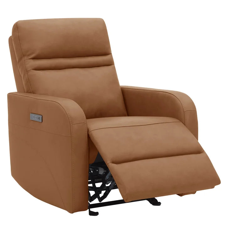 Gilman Creek Aldryn Top-grain Leather Glider Power Recliner, Brown