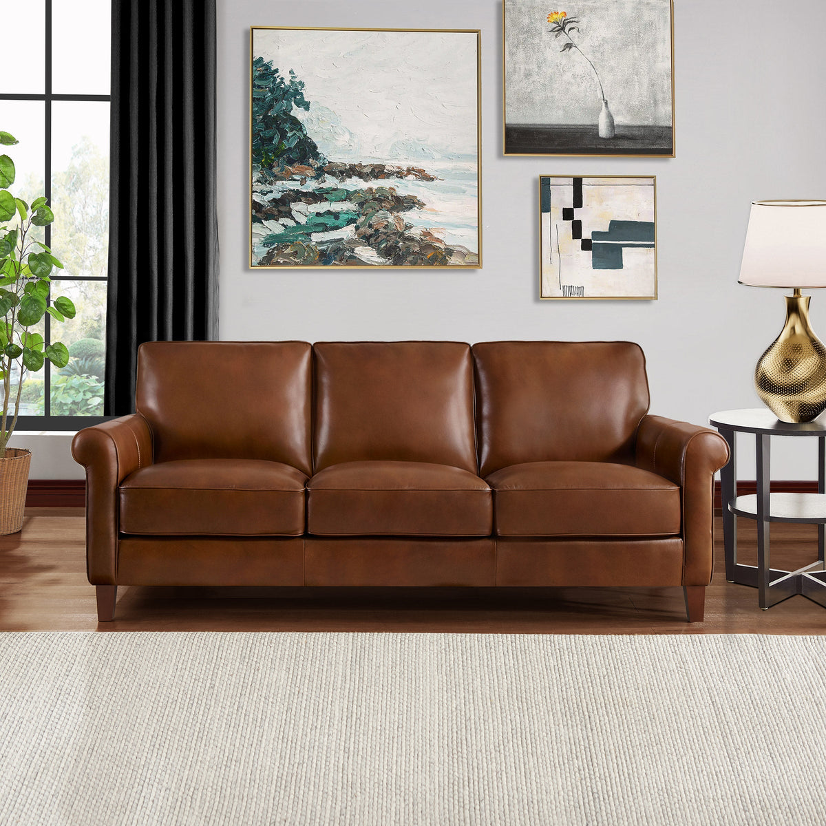 Prospera Home Larsen Top Grain Leather Sofa