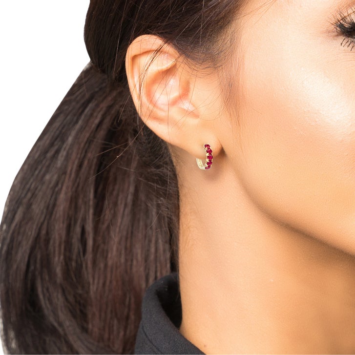 Round Cut Ruby Earrings