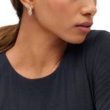 Hoop Earrings with Bead Tubing in Yellow Gold