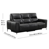 Simon Li - 3 Piece Top Grain Leather Power Reclining Sofa - Zero Gravity