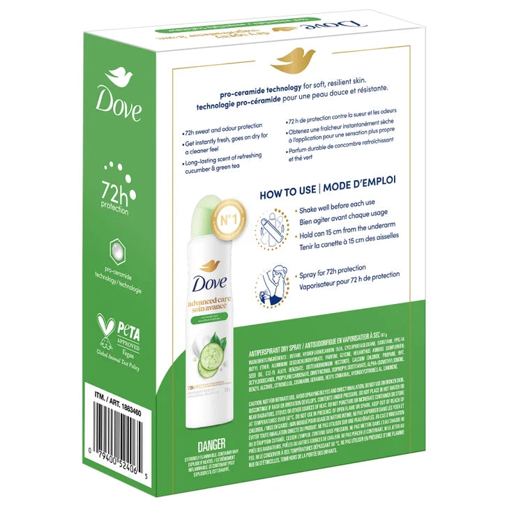 Dove Advanced Care Cool Essentials Dry Spray Antiperspirant 3 x 107g
