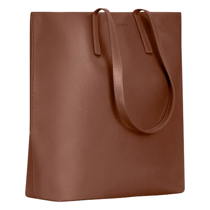 Champs Onyx Collection Leather Vertical Business Tote, 13 L