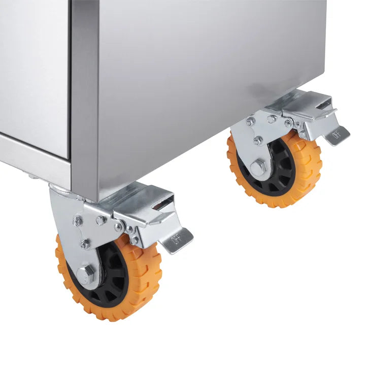 Trinity 72 in. Stainless-steel Rolling Workbench with Pegboard