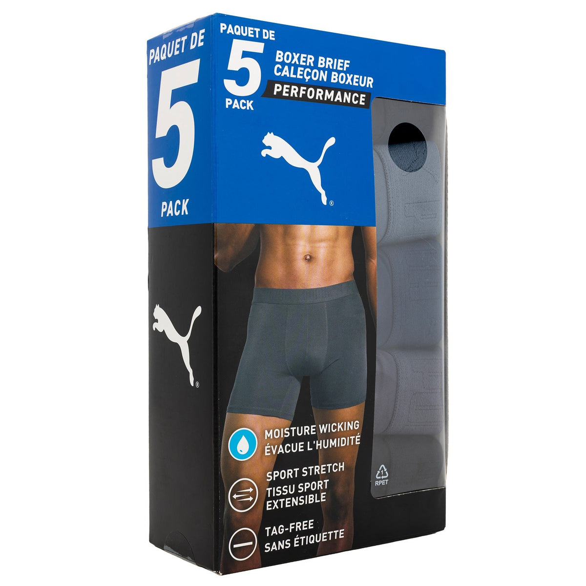 Puma Men's Active Boxer, 5-pack