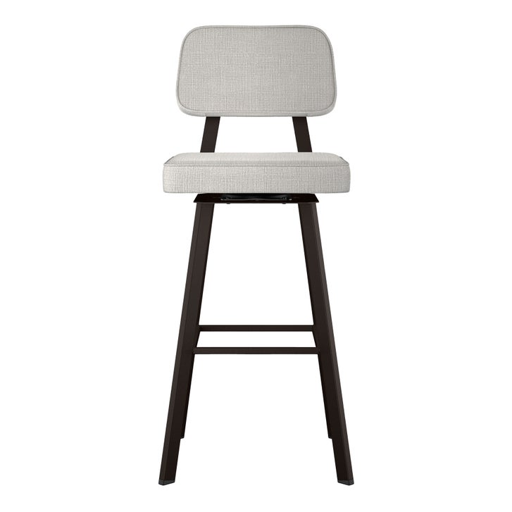 Amisco Clarkson Modern Grey and Beige Swivel Bar or Counter Stool