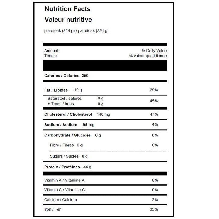 Northfork Meats Bison Striploin 226.8 g (8 oz) x 10 pack