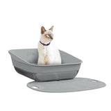 Litter Genie Platinum Stainless Steel Litter Box and Mat Bundle