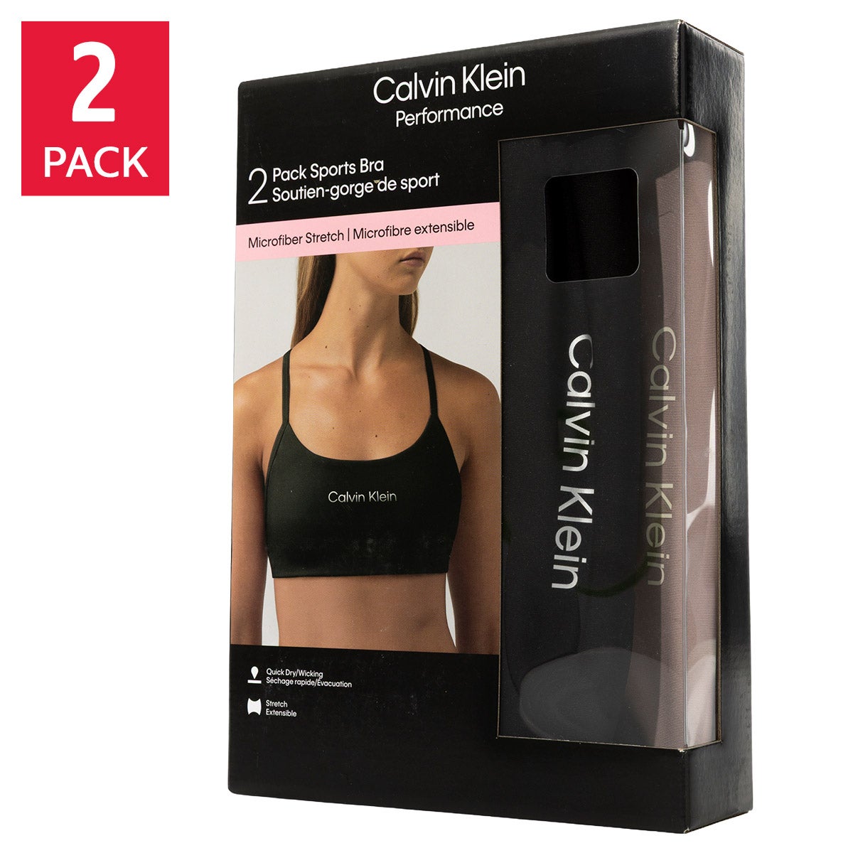 Calvin Klein Women's Sports Bra, 2-pack