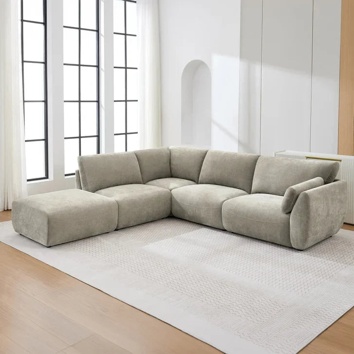 Cobbel 5 Piece Modular Fabric Sectional with Ottoman