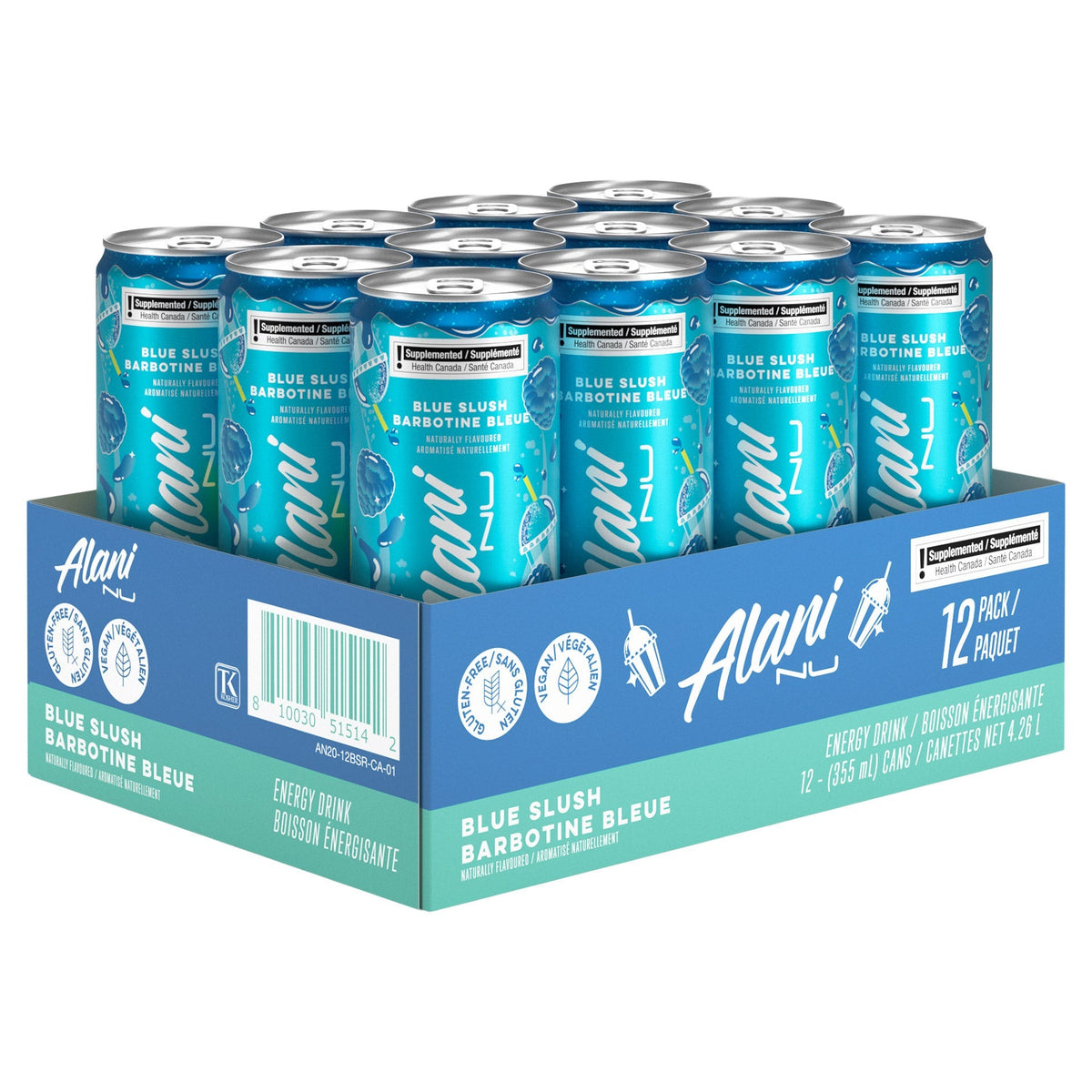 Alani Nu Energy Drink Blue Slush, 355 ml 12-pack