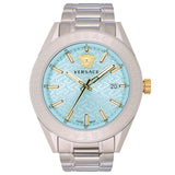 Versace V-Code Blue Guilloche Dial Men's Watch