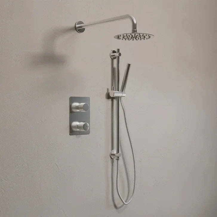 AGUA Canada Vanika Thermostatic Shower Post with Rainfall Shower Head
