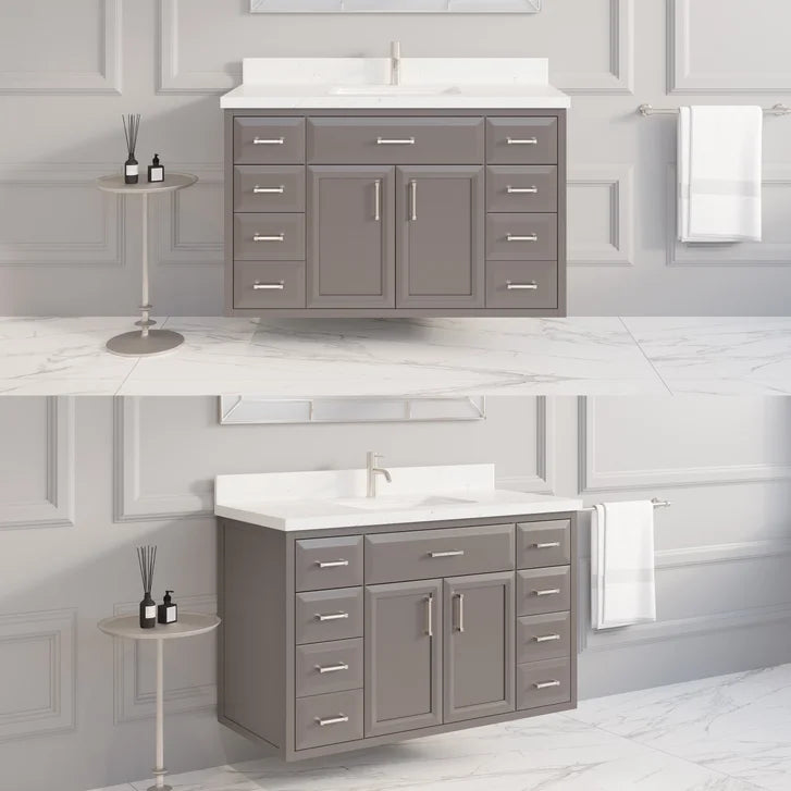 Studio Bathe Calais III Vanity in Mink Grey Finish with Engineered Stone Countertop
