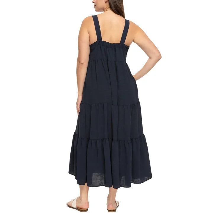 Black Bow Women's Tiered Maxi Dress