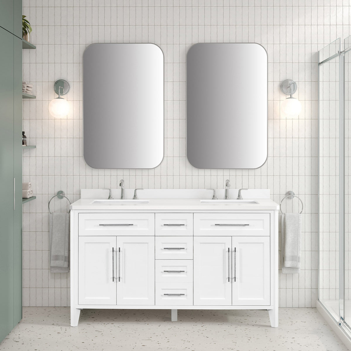 OVE Decors Renfrew Vanity with Quartz Top in White