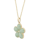 Natural Light Green Jade Flower Pendant