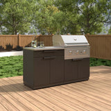 NewAge Products Stainless Steel Black 4-piece Outdoor Kitchen Set, Natural Gas Grill