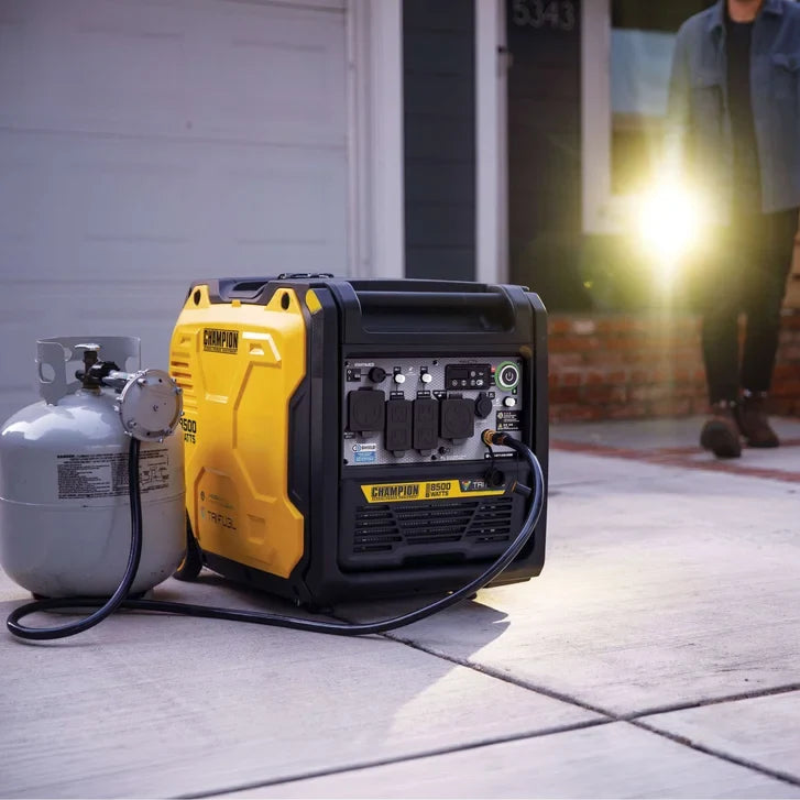 Champion 6,500W Running / 8,500W Peak Tri Fuel Inverter Generator with CO Shield