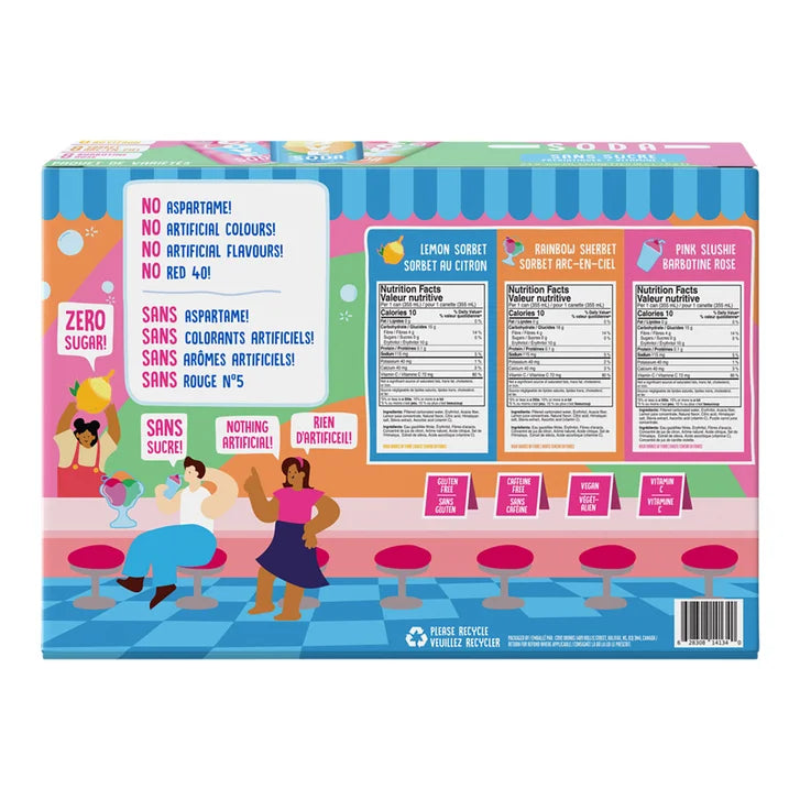 Cove Soda Zero Sugar Variety Pack, 355 mL, 24-pack
