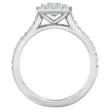 1.44 ctw Princess Cut and Round Brilliant, Clarity VS2, Colour I, Diamond Engagement Ring, size 7