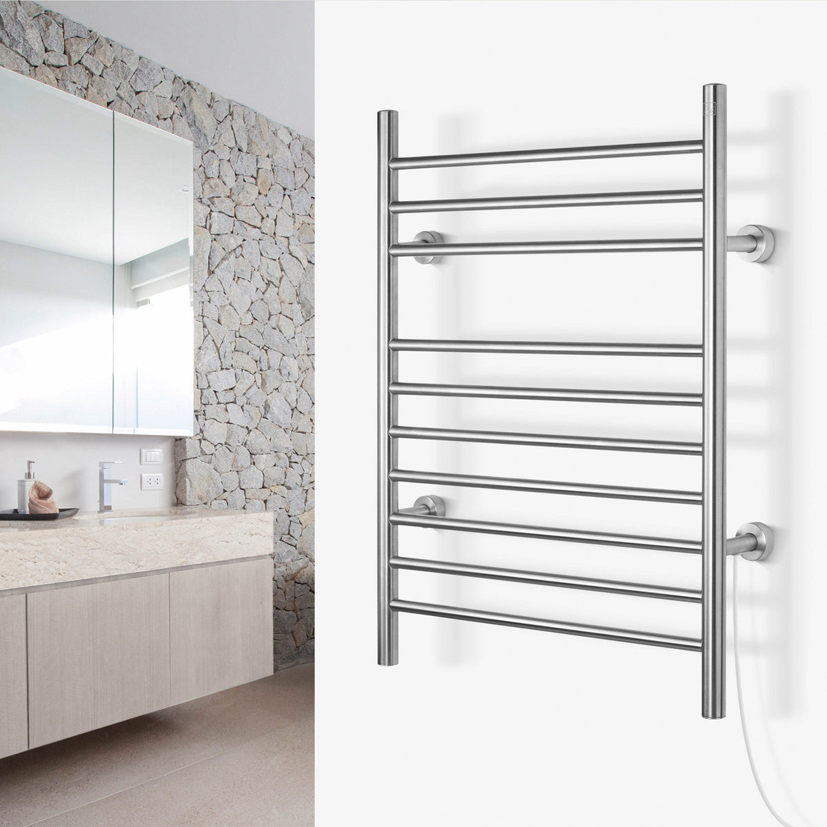 WarmlyYours Infinity 10 Bar Towel Warmer