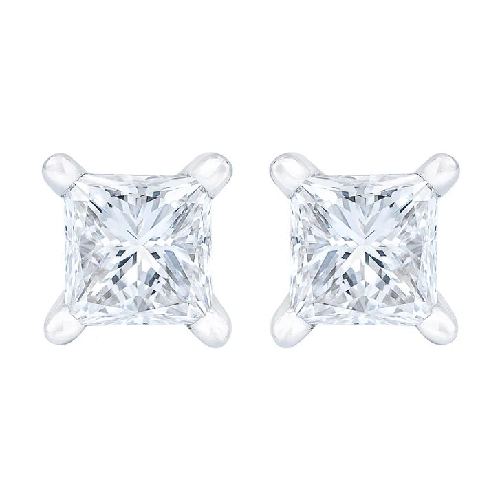 Princess Cut Diamond Stud Earrings (0.48 ctw)