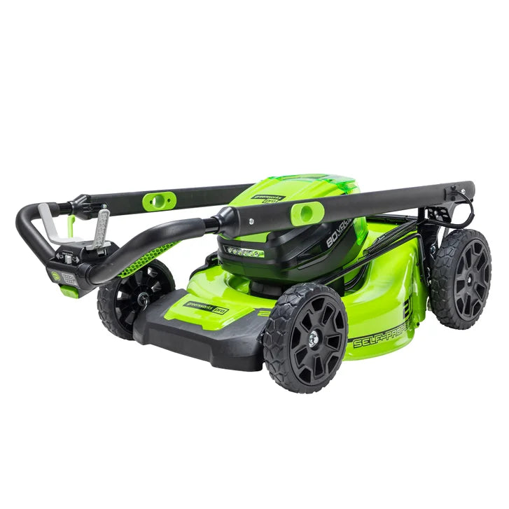 Greenworks 80V 21" Self-Propelled Lawn Mower with 1 Extra Blade, 2.0 AH + 4.0 AH Battery and Charger Included