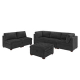 Thomasville Tisdale Tufted 6-piece Fabric Sectional with Storage Ottoman