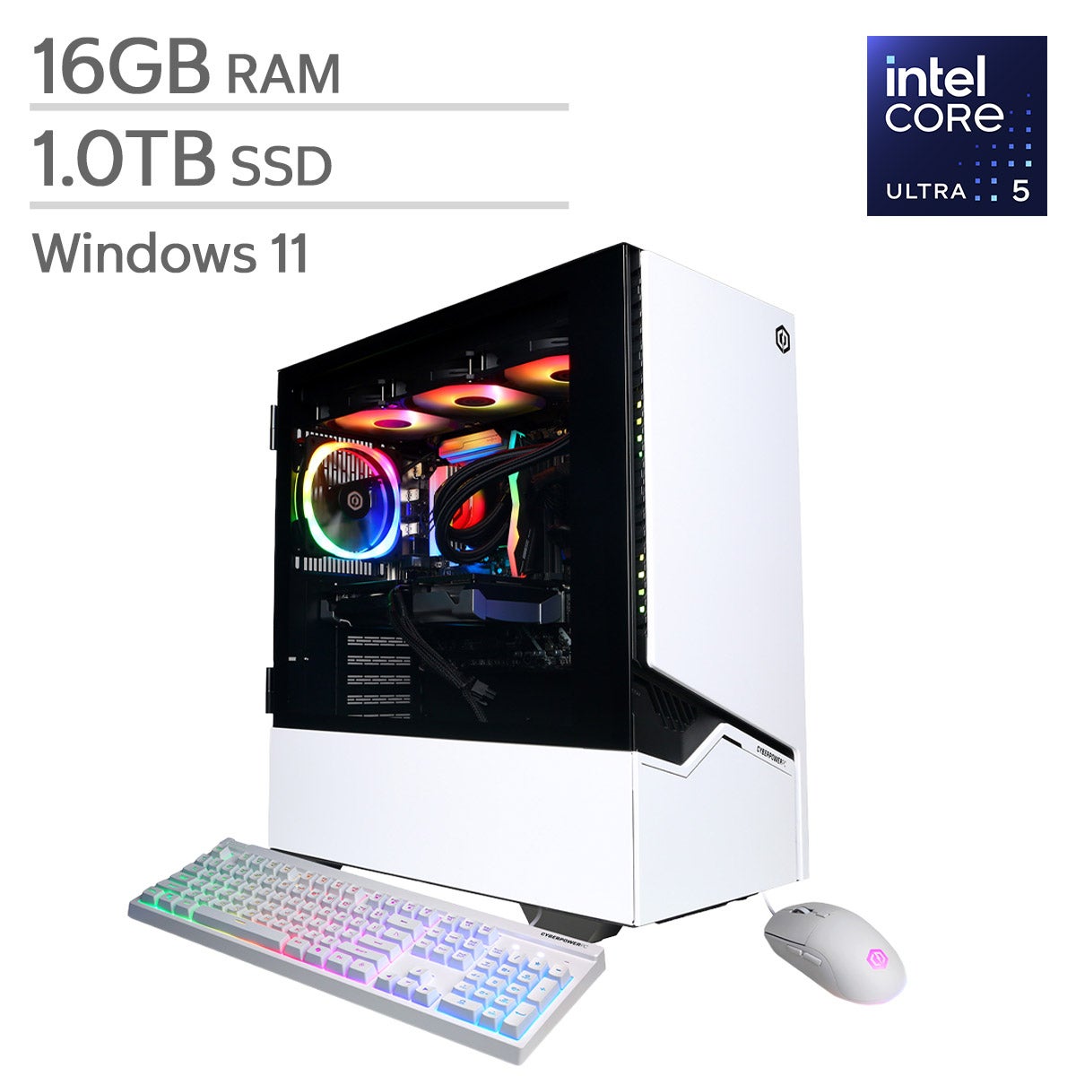 CyberPowerPC Gamer Supreme Gaming Desktop, Intel Core Ultra 5 250KF Plus - 16GB RAM, 1TB SSD, 8GB NVIDIA GeForce RTX 5060 Ti