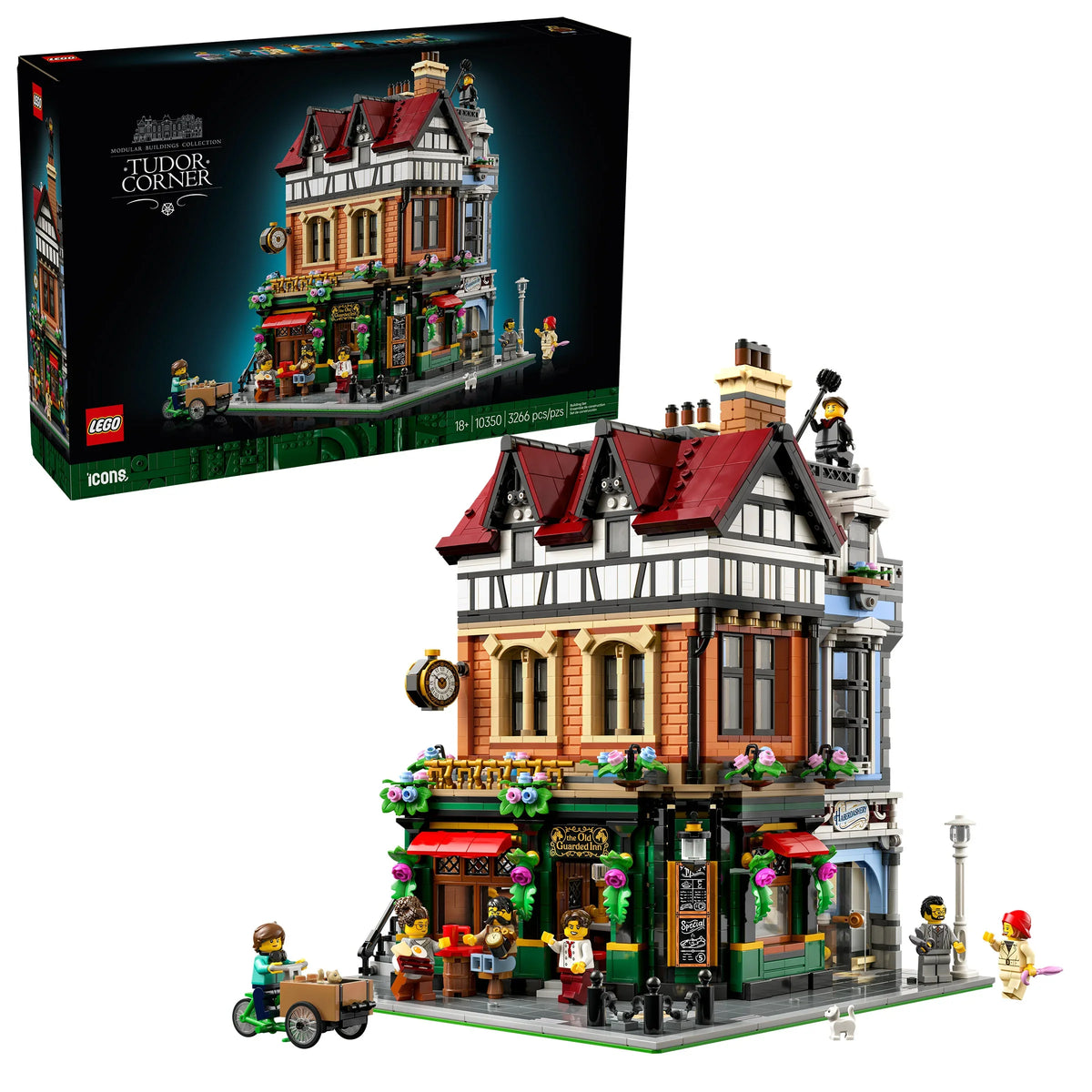 LEGO Icons Tudor Corner Building Kit 10350 with Bonus LEGO Icons Leonardo da Vinci's Flying Machine Ornithopter 10363