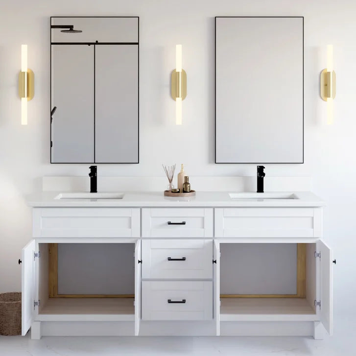 VanGo Willow Vanity in White with Quartz Countertop
