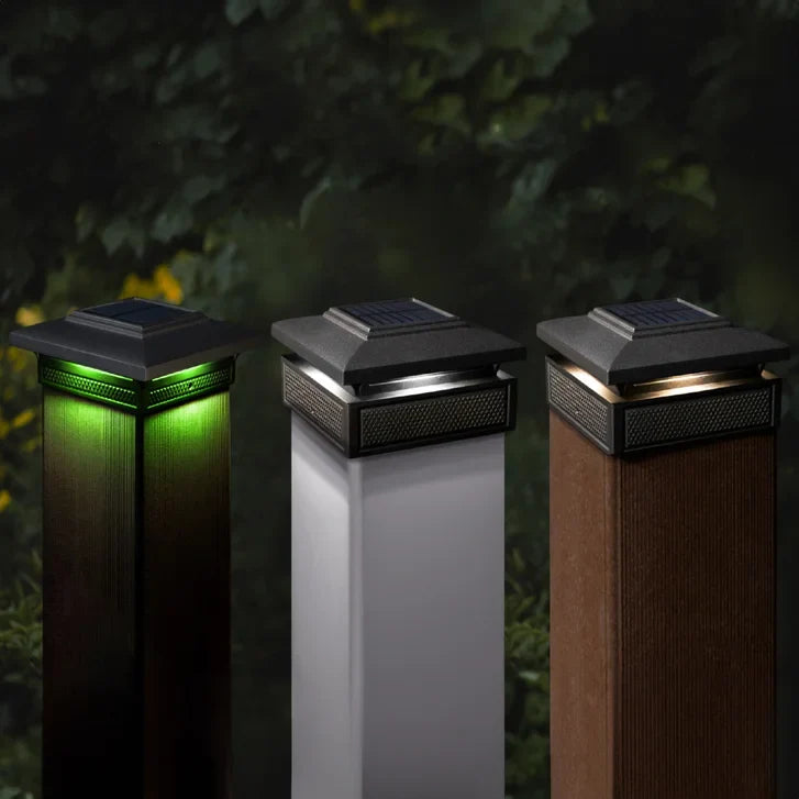 Classy Caps Lumineer Smart Solar Post Cap Light, 2-pack